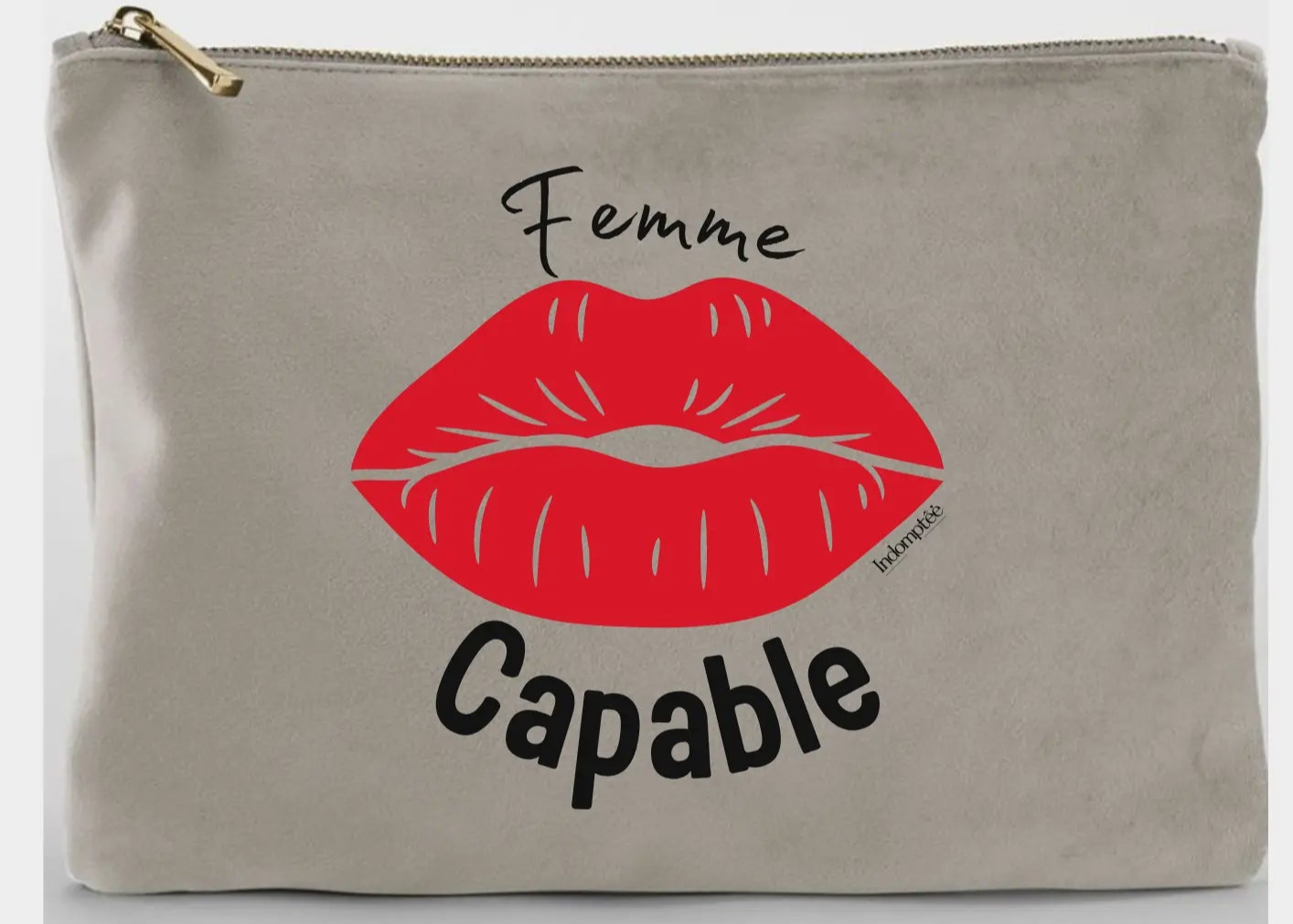 Grande Pochette "Femme Capable" Rouge Indomptée